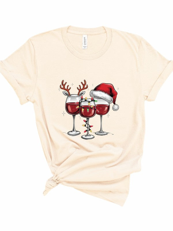 Christmas Wine Glass Graphic Tee