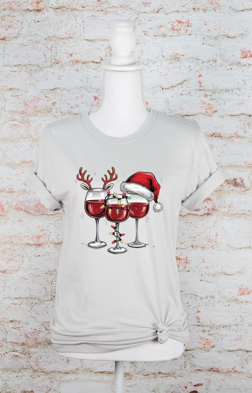 PLUS Christmas Wine Glass Graphic Tee