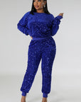 Women's Fashion Sequin 2 Piece Pant Set by Claude