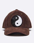 Yin Yang Patch Faux Suede Cap