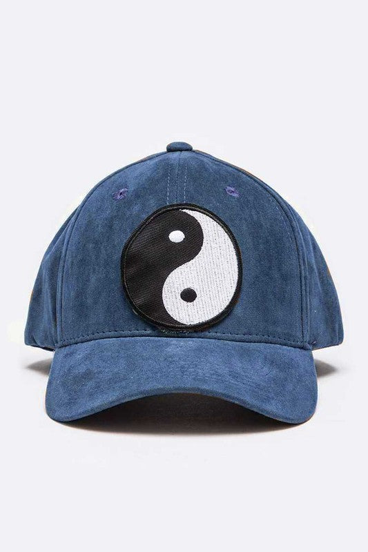 Yin Yang Patch Faux Suede Cap