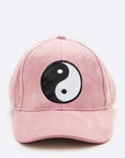 Yin Yang Patch Faux Suede Cap