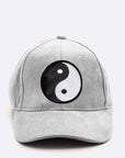 Yin Yang Patch Faux Suede Cap