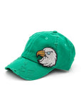 Rhinestone Eagle 3D Distressed Cotton Cap