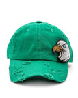 Rhinestone Eagle 3D Distressed Cotton Cap