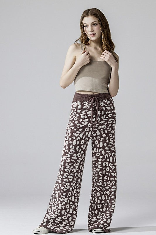 Cozy Warm Soft Leopard Fuzzy Lounge Pants