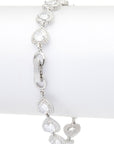 CZ Heart Station Tennis Bracelet