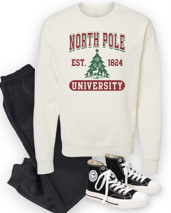 North Pole University Cozy Crewneck Sweatshirt