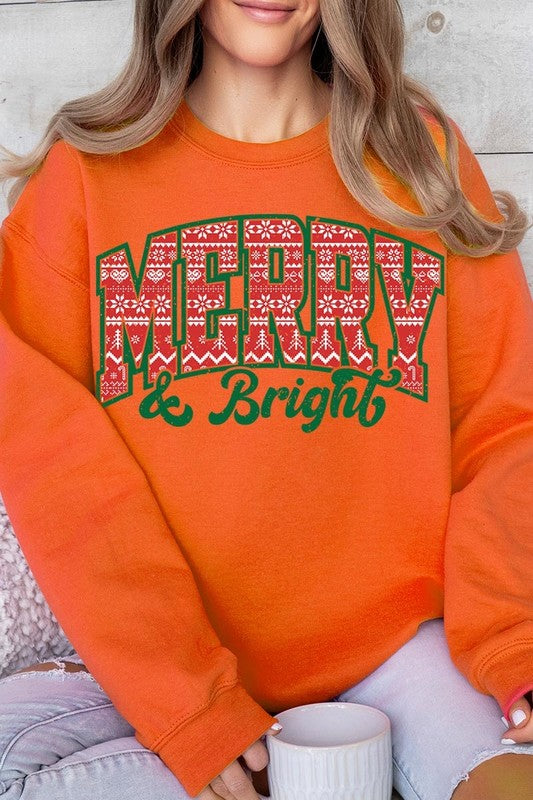 Merry &amp; Bright Graphic Fleece Sweatshirts