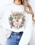 Reindeer Christmas Graphic Fleece Sweatshirts