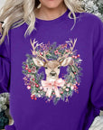 Reindeer Christmas Graphic Fleece Sweatshirts