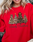 Howdy Christmas Tree Graphic Fleece Sweatshirts