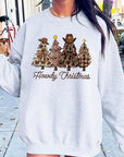 Howdy Christmas Tree Graphic Fleece Sweatshirts