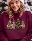 Howdy Christmas Tree Graphic Fleece Sweatshirts