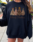 Howdy Christmas Tree Graphic Fleece Sweatshirts