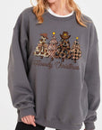 Howdy Christmas Tree Graphic Fleece Sweatshirts