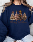 Howdy Christmas Tree Graphic Fleece Sweatshirts