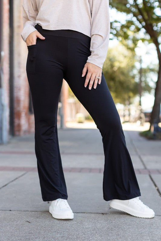 Julia Rose The Vanessa - 30 in Inseam Black Bootcut Leggings