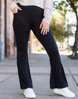 Julia Rose The Vanessa - 30 in Inseam Black Bootcut Leggings