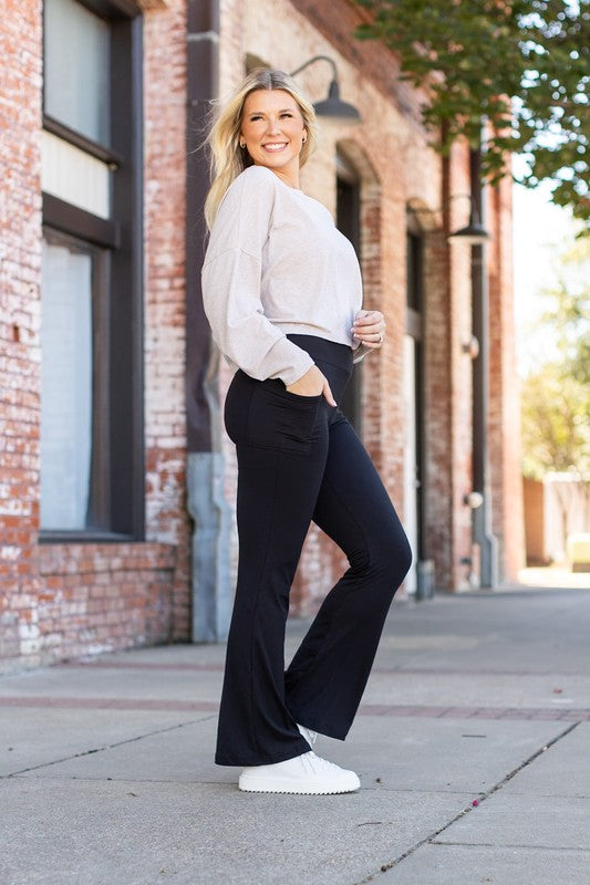 Julia Rose The Vanessa - 30 in Inseam Black Bootcut Leggings