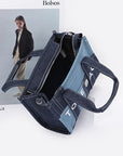 Patch Denim Iconic Tote Bag