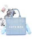 Denim Convertible Small Tote Bag