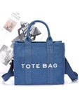 Denim Convertible Small Tote Bag