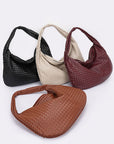 Weaved Faux Leather Soft Shoulder Bag