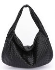 Weaved Faux Leather Soft Shoulder Bag