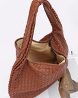 Weaved Faux Leather Soft Shoulder Bag