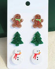 Christmas Earrings 3 Pack Holiday Designs