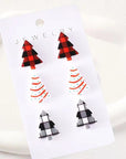 Christmas Earrings 3 Pack Holiday Designs