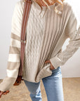 Women Knit Colorblock Crew Neck Drop Sweater