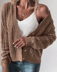 Women  Open Knit Drop Shoulder Sweater Cardigan