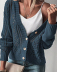 Women  Open Knit Drop Shoulder Sweater Cardigan