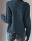 Women  Open Knit Drop Shoulder Sweater Cardigan