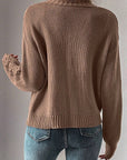 Women  Open Knit Drop Shoulder Sweater Cardigan