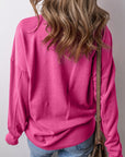 Women Crisscross Stitching Pocketed Sweatshirt