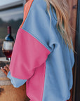 Women Colorblock Patchwork Drop Sweatshirt