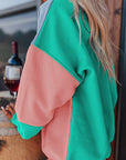 Women Colorblock Patchwork Drop Sweatshirt