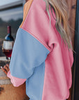 Women Colorblock Patchwork Drop Sweatshirt