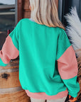 Women Colorblock Patchwork Drop Sweatshirt