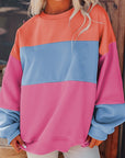 Women Colorblock Patchwork Drop Sweatshirt