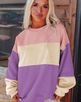 Women Colorblock Patchwork Drop Sweatshirt