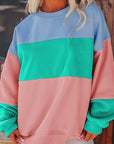 Women Colorblock Patchwork Drop Sweatshirt