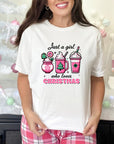 PLUS Pink Just a Girl Who Loves Christmas Graphic Tee