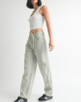 Emory Park Distressed Wide Leg Pants