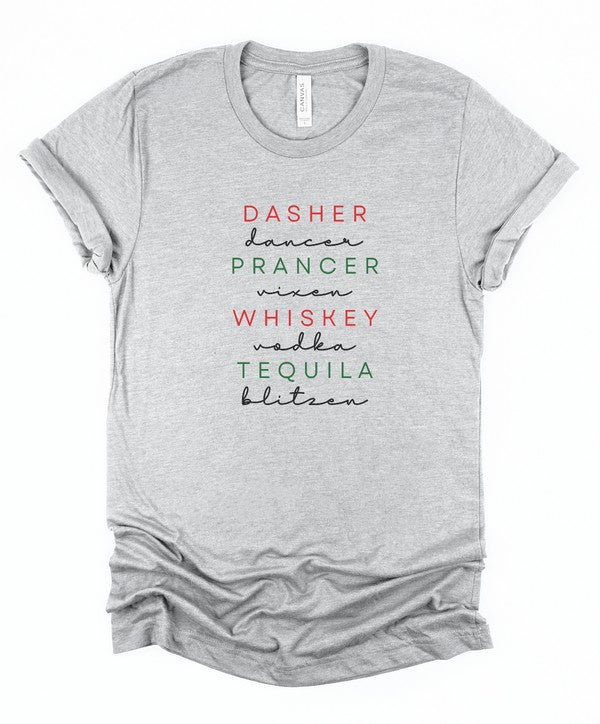 PLUS Dasher Dancer Prancer Vixen Whiskey Boutique Tee