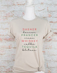 Dasher Dancer Prancer Vixen Whiskey Boutique Tee