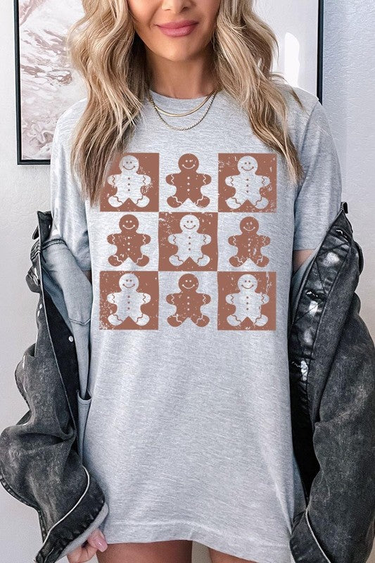 Checkered Gingerbread Man Graphic Tee